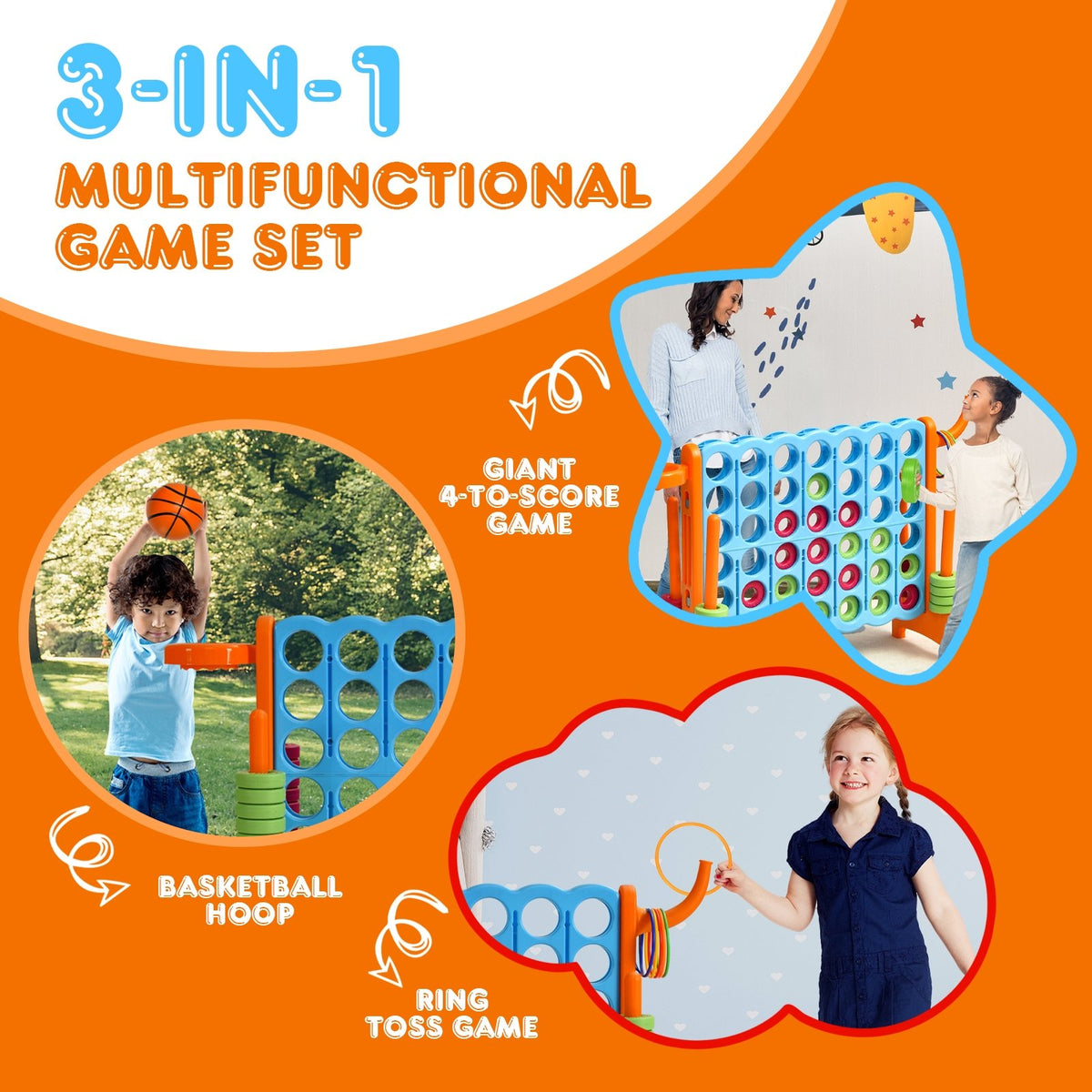 2.5ft 4-to-Score Giant Game Set-Orange view 7