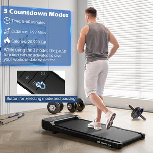 2.5HP Under Desk Treadmill with Remote Control and 3 Countdown Modes-Black view 6