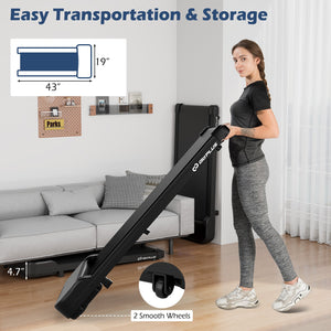 2.5HP Under Desk Treadmill with Remote Control and 3 Countdown Modes-Black view 8