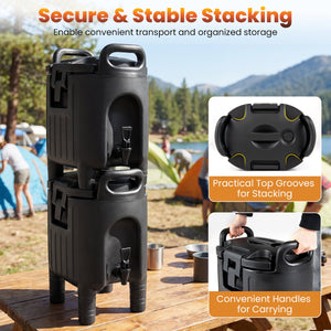 2.6 Gal Insulated Beverage Dispenser with Handles and Two-Stage Faucet-Black view 6
