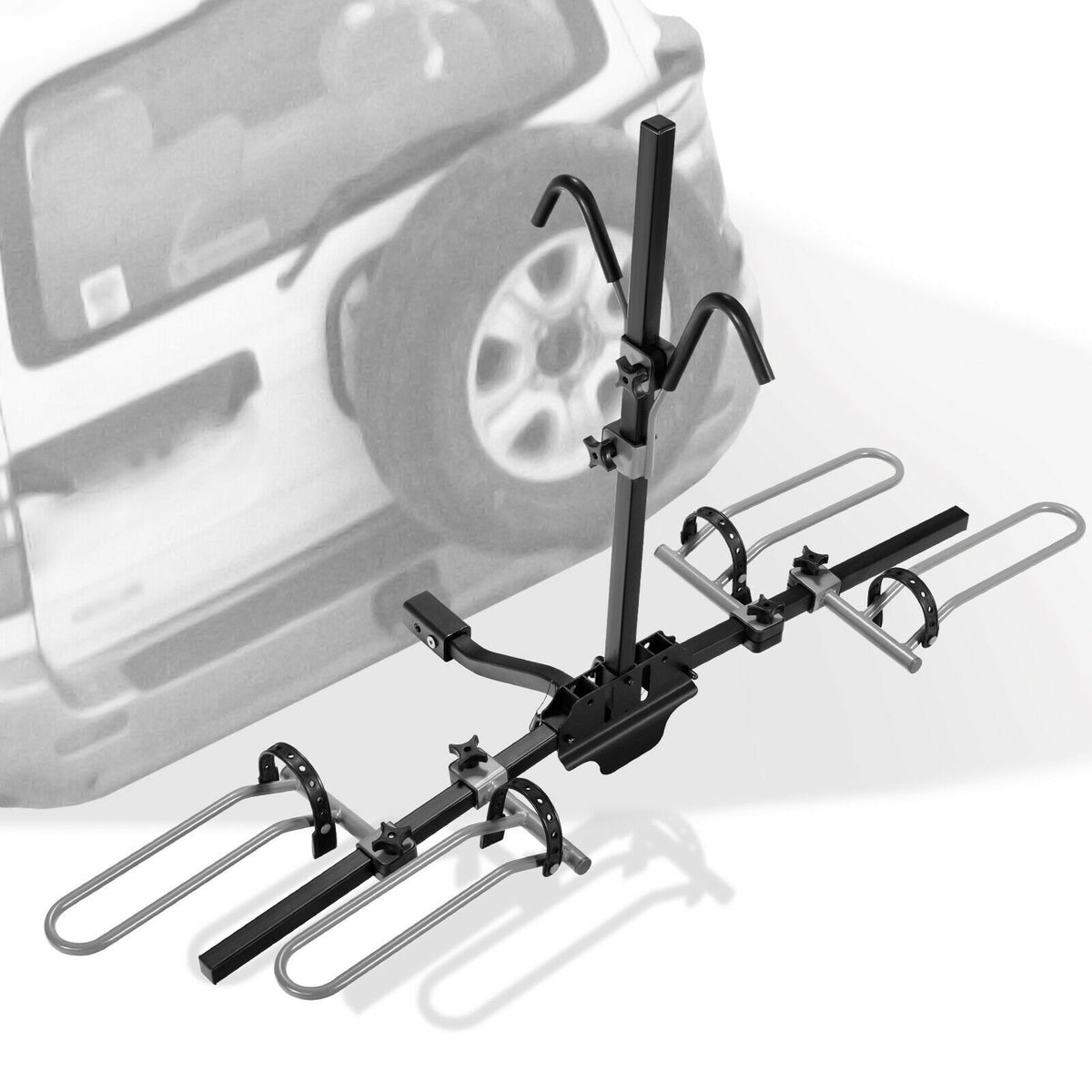 2-Bike Hitch Mount Bike Rack for 1-1/4 Inch or 2 Inch Receiver-Black view 8