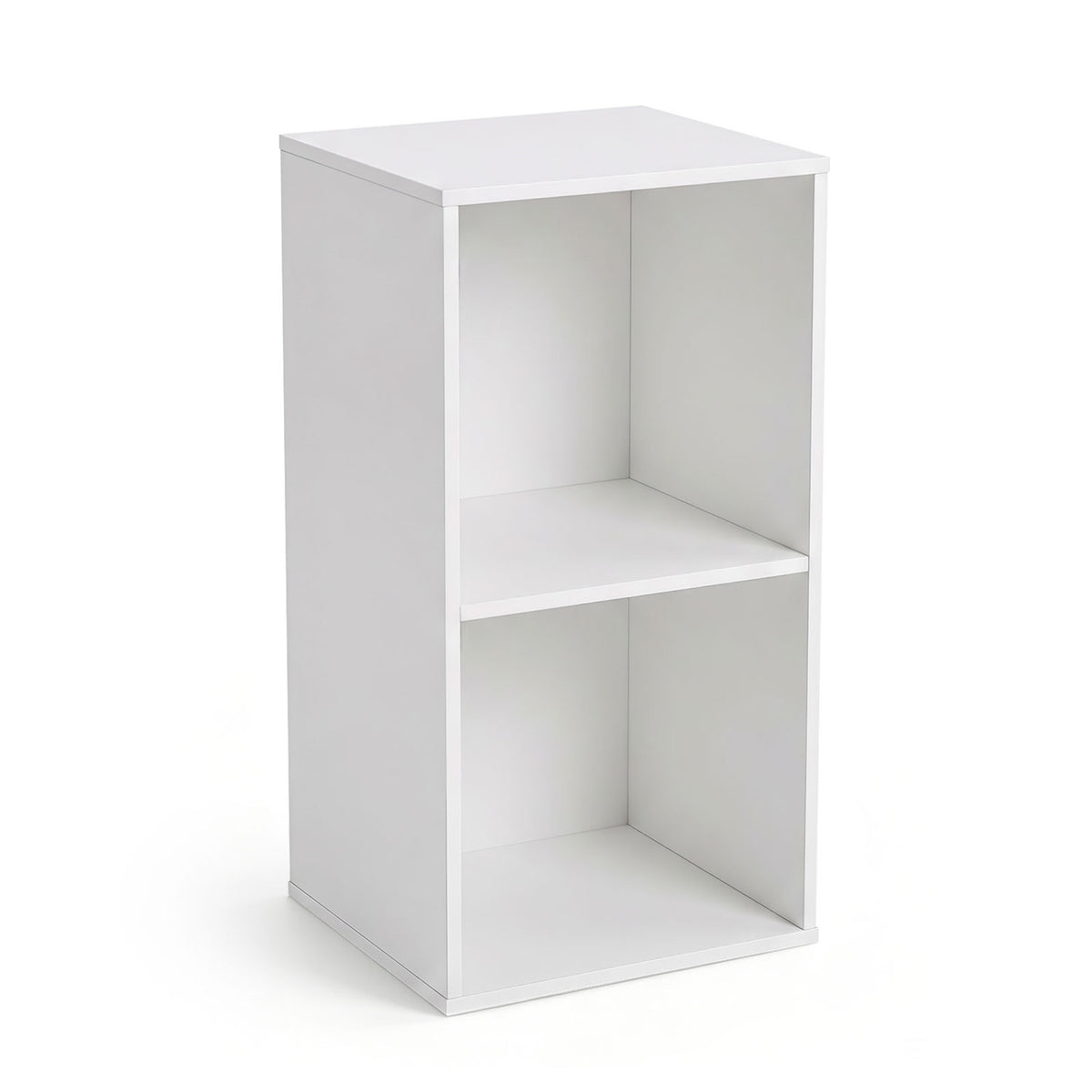 2-Cube Vertical or Horizontal Freestanding Bookshelf with 2 Compartments and 2 Anti-tipping Kits for Home Office-White view 3