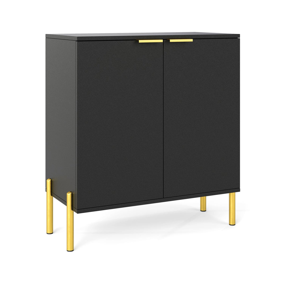2-Door Buffet Cabinet Sideboard with Shelf and Metal Legs-Black view 6