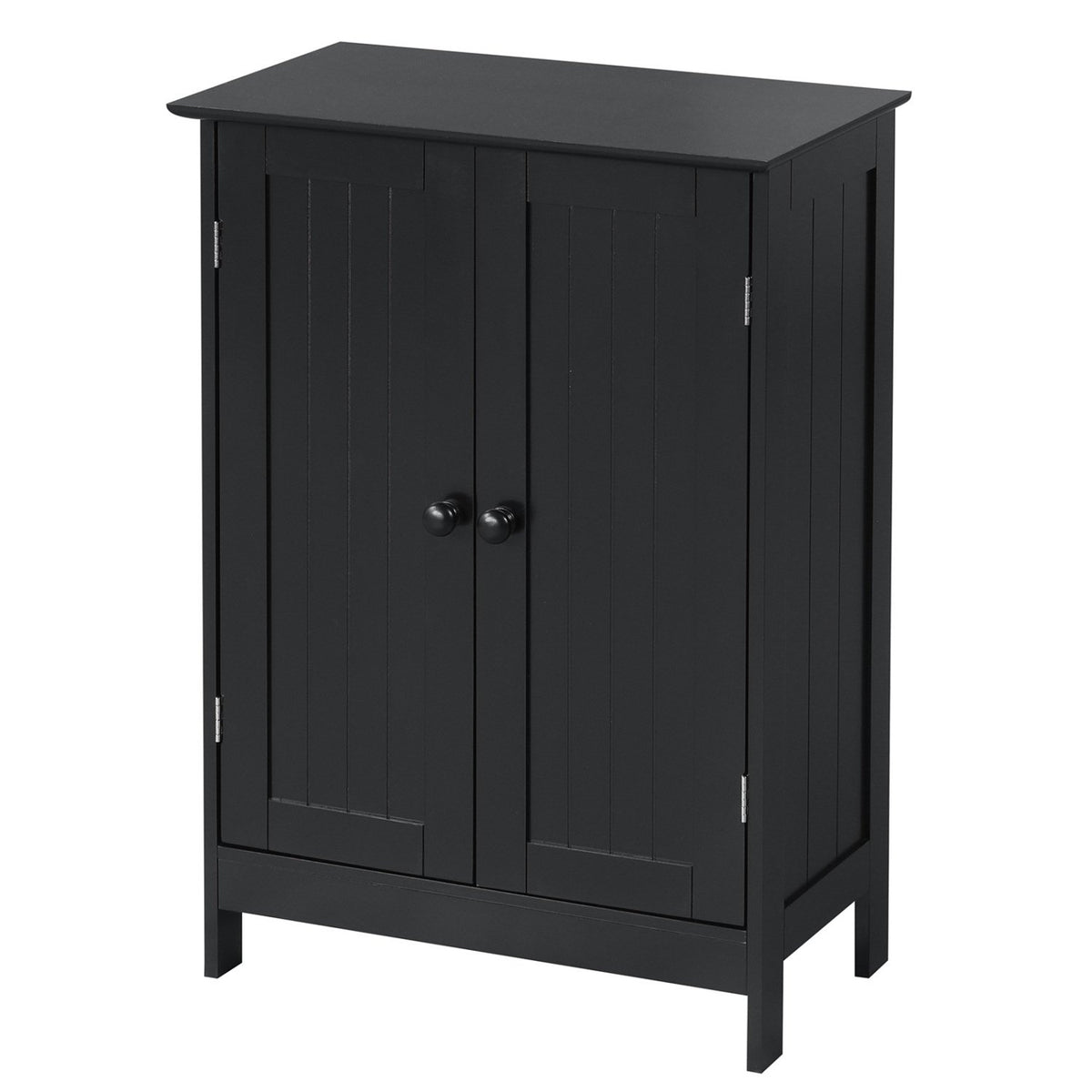 2-Door Freee-Standing Bathroom Cabinet with Shelf-Black view 4