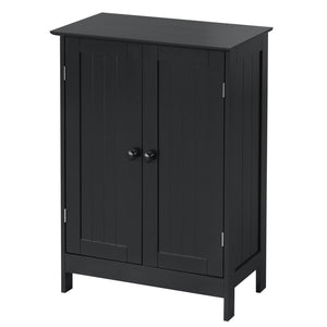 2-Door Freee-Standing Bathroom Cabinet with Shelf-Black view 4