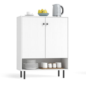 2-Door Sideboard Buffet Cabinet Kitchen with Adjustable Shelf-White view 4