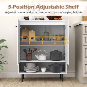 2-Door Sideboard Buffet Cabinet Kitchen with Adjustable Shelf-White view 9