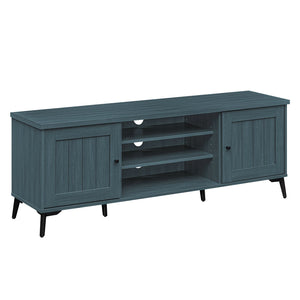 2-Door TV Stand for TVs up to 65 Inch Mid Century Modern Entertainment Center-Turquoise view 4