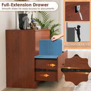2-Drawer Lateral File Cabinet with Adjustable Bars for Home and Office-Walnut view 9