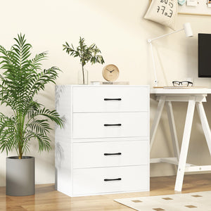 2-Drawer Stackable Horizontal Storage Cabinet Dresser Chest with Handles-White view 5