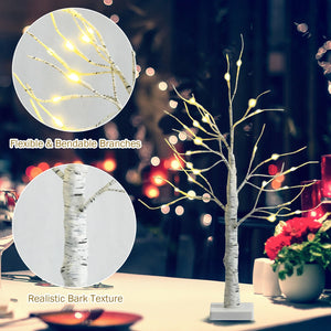 2 Feet Pre-lit White Twig Birch Tree Battery Powered for Christmas Holiday view 9