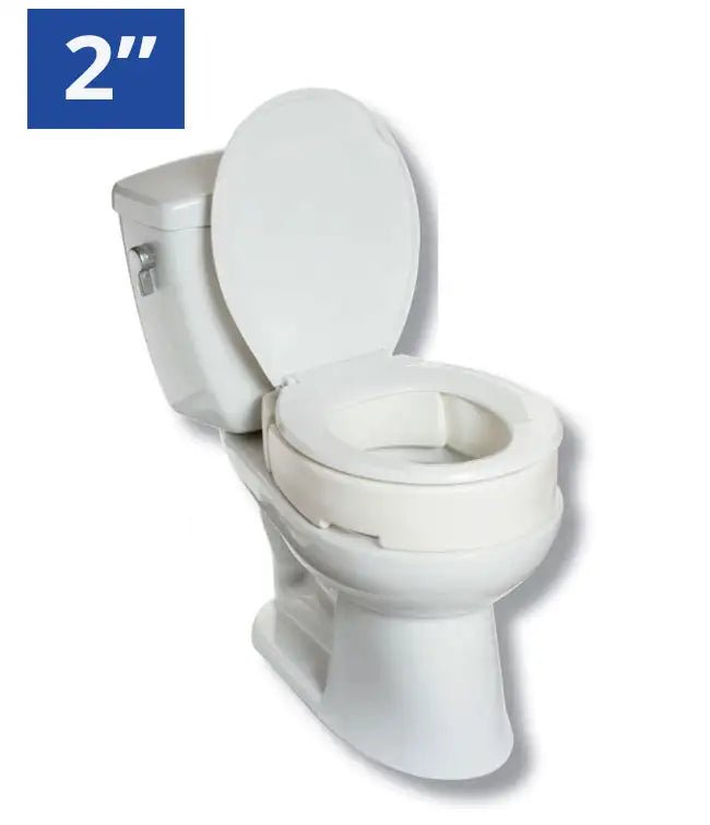 2" Hinged Raised Toilet Seat with Lid, 300 lb Capacity