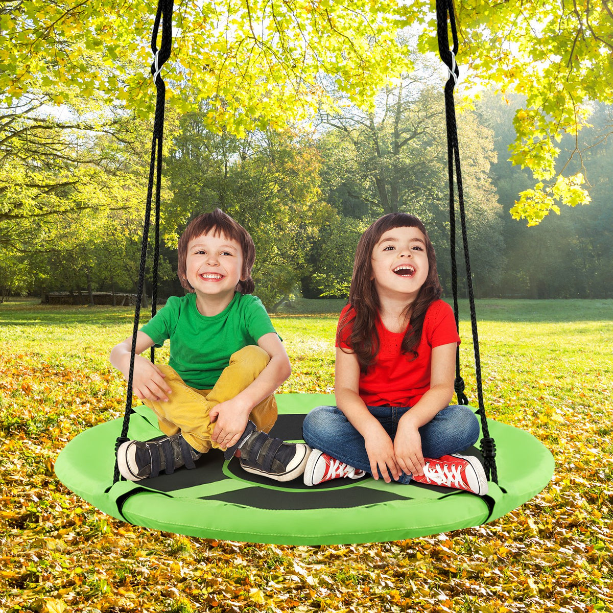 2-in-1 40 Inch Kids Hanging Chair Detachable Swing Tent Set-Green view 2