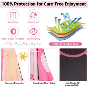 2-in-1 40 Inch Kids Hanging Chair Detachable Swing Tent Set-Pink view 8