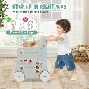 2-in-1 Baby Walker with Storage and Ice Creams for 1+ Years Old-Light Green view 5