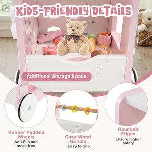 2-in-1 Baby Walker with Storage and Ice Creams for 1+ Years Old-Pink view 9