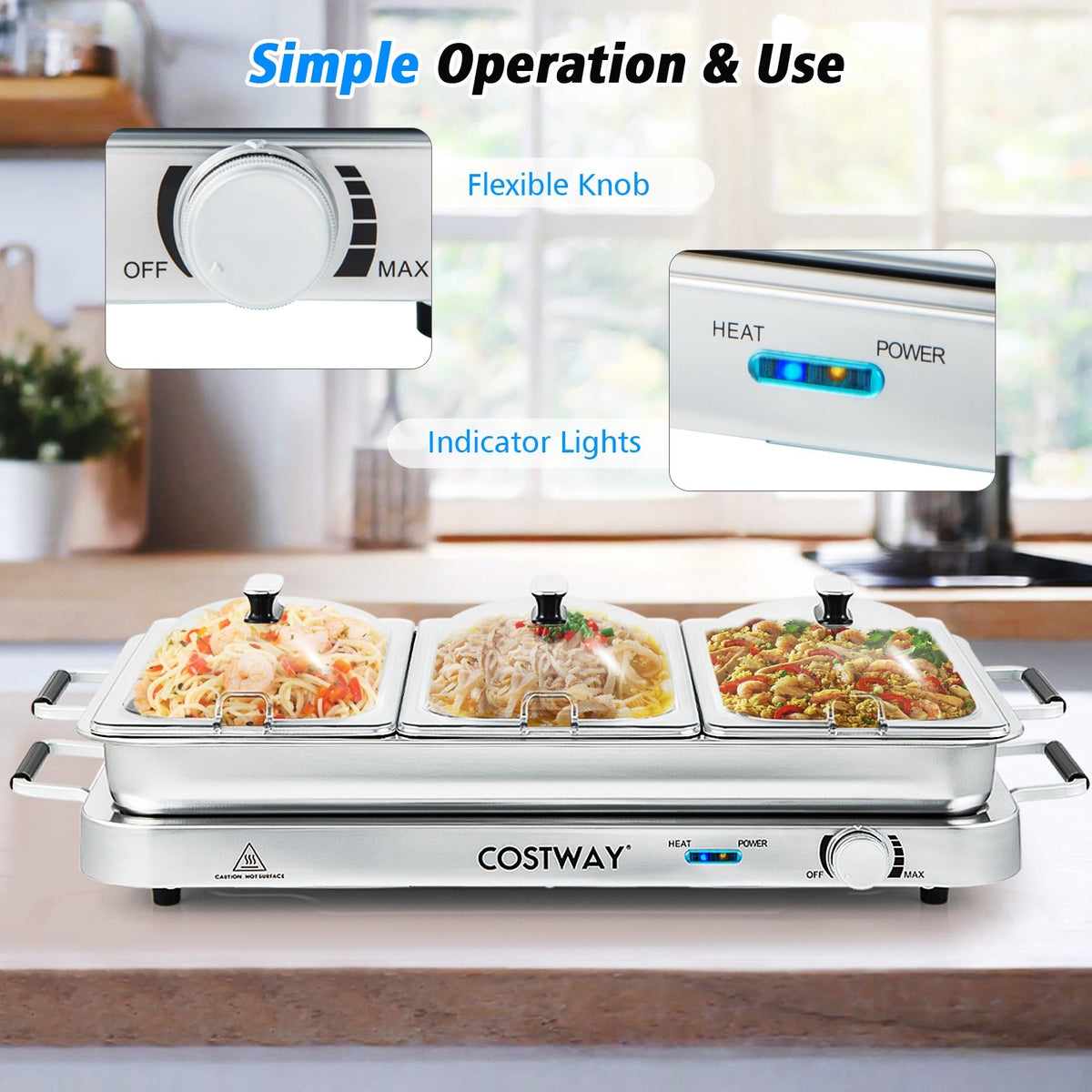 2 in 1 Electric Warming Tray with Temperature Control view 8