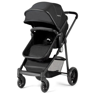 2 in 1 Foldable Pushchair Newborn Infant Baby Stroller-Black view 2