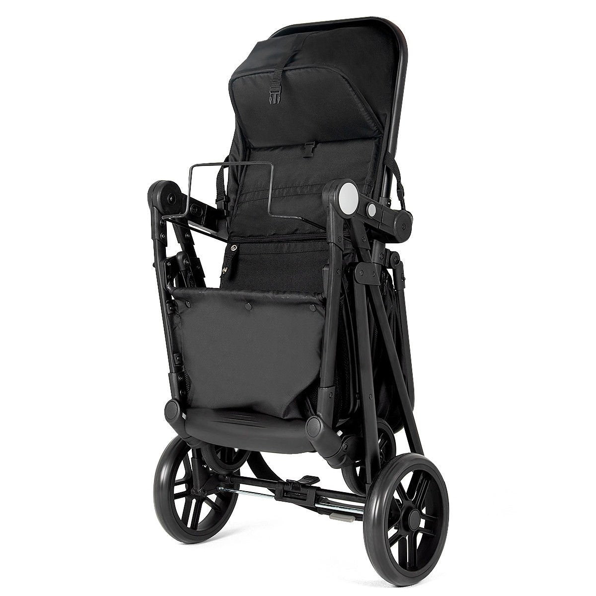 2 in 1 Foldable Pushchair Newborn Infant Baby Stroller-Black view 7