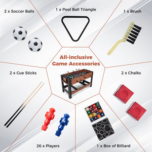 2-in-1 Full Size Foosball and Pool Combo Table with Legs-Black & Brown view 7