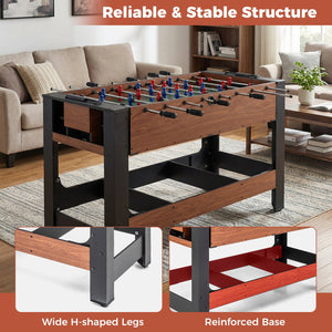 2-in-1 Full Size Foosball and Pool Combo Table with Legs-Black & Brown view 8