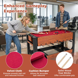 2-in-1 Full Size Foosball and Pool Combo Table with Legs-Black & Brown view 9