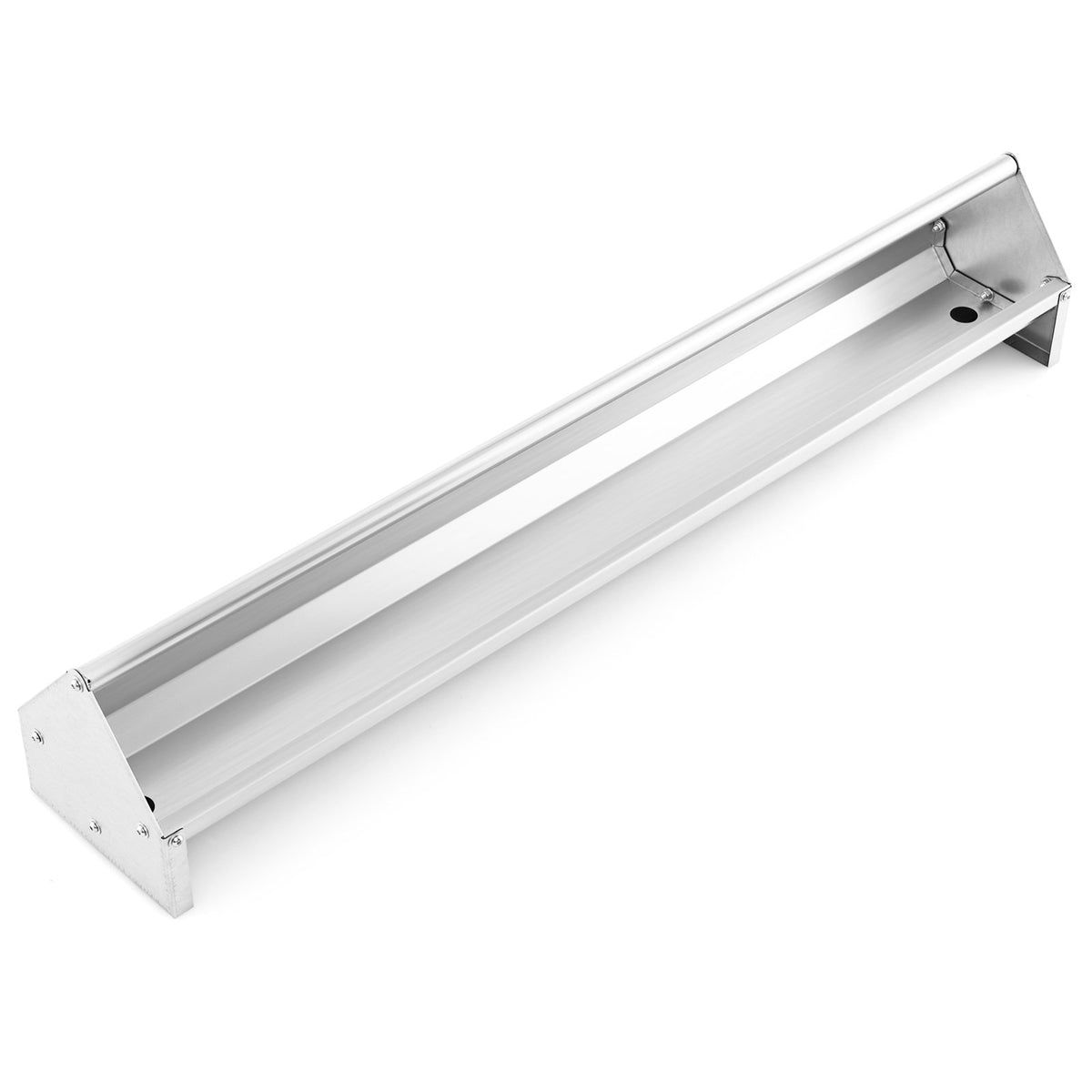 Metal Chicken Feeder Chicken Feeding Trough with Drainage Holes-Silver view 4