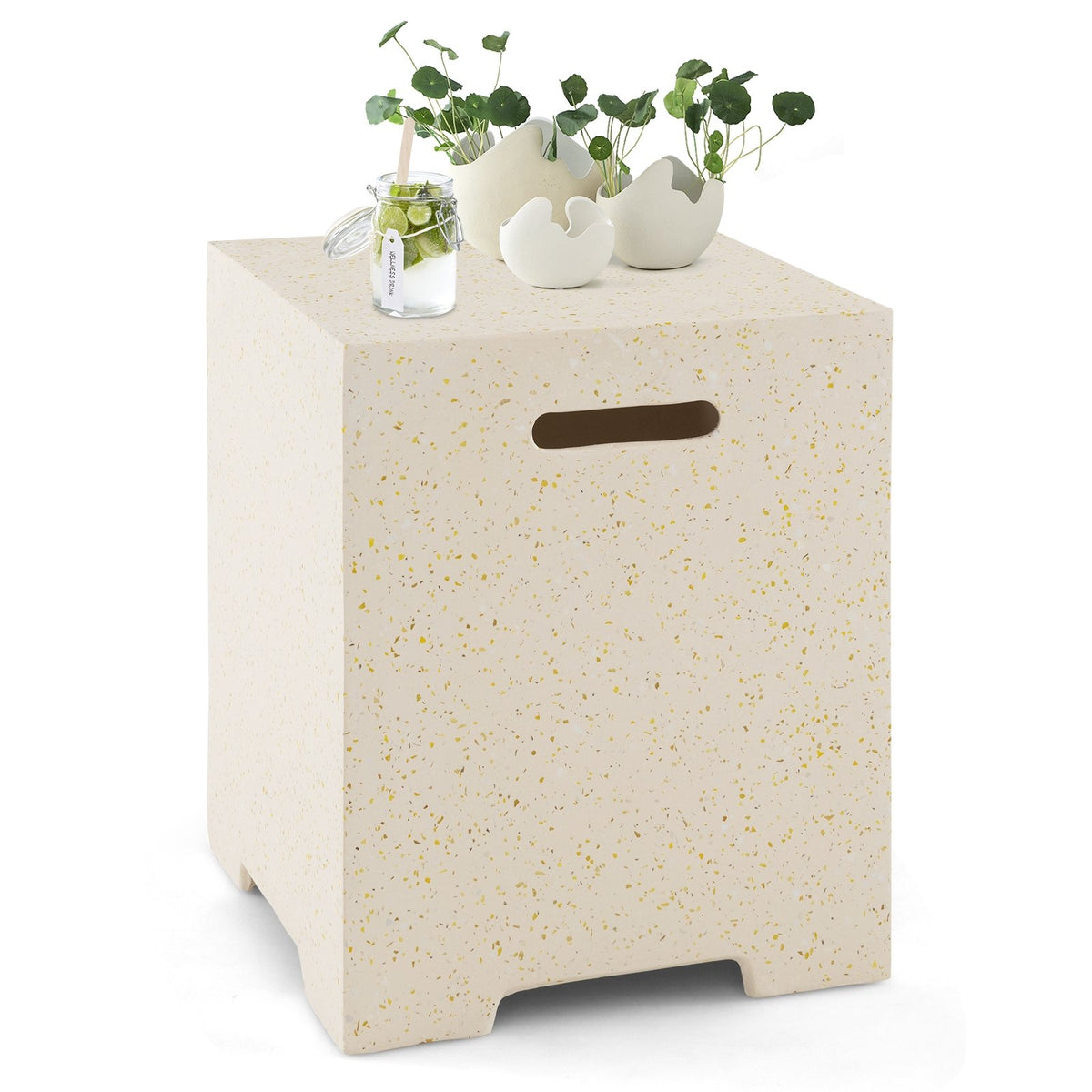 2-in-1 Gas Tank Holder Side Table with Protective Cover view 4