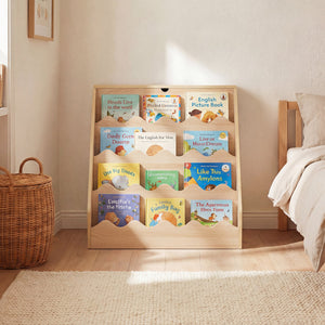 2-In-1 Kids Bookshelf & Toy Storage Organizer-Natural view 3