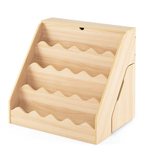 2-In-1 Kids Bookshelf & Toy Storage Organizer-Natural view 4