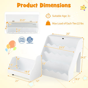 2-In-1 Kids Bookshelf & Toy Storage Organizer-White view 5