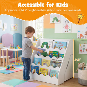 2-In-1 Kids Bookshelf & Toy Storage Organizer-White view 8