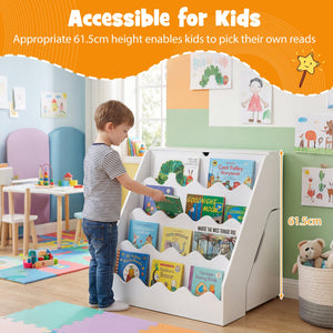 2-In-1 Kids Bookshelf & Toy Storage Organizer-White view 9