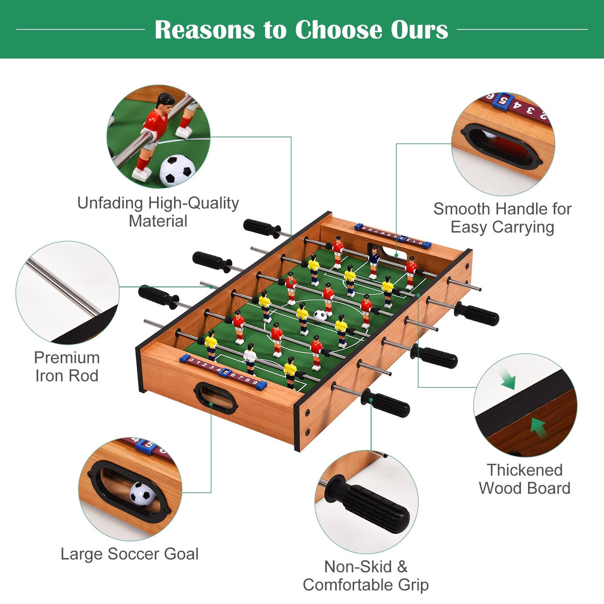 2 in 1 In/Outdoor Air Hockey Foosball Game Table view 8