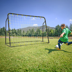 2-in-1 Kids Soccer Rebounder and Soccer Goal with Adjustable Height-Black view 3