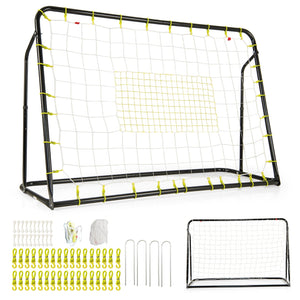 2-in-1 Kids Soccer Rebounder and Soccer Goal with Adjustable Height-Black view 4