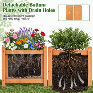 2-in-1 Outdoor Bench with Raised Garden Bed with Spacious Seat and Detachable Bottom Plates-1 Piece view 7