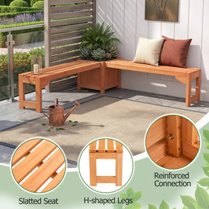 2-in-1 Outdoor Bench with Raised Garden Bed with Spacious Seat and Detachable Bottom Plates-1 Piece view 8