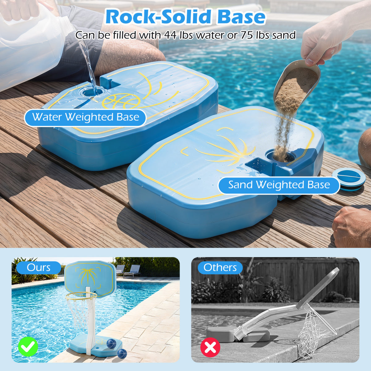 2-in-1 Pool Basketball Hoop and Pool Volleyball Net view 8
