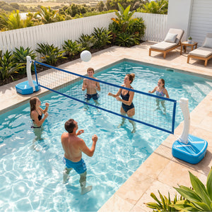 2-in-1 Pool Basketball Hoop and Pool Volleyball Net with Weighted Base view 3