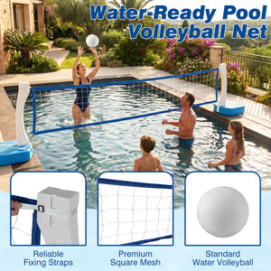 2-in-1 Pool Basketball Hoop and Pool Volleyball Net with Weighted Base view 8
