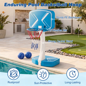 2-in-1 Pool Basketball Hoop and Pool Volleyball Net with Weighted Base view 9