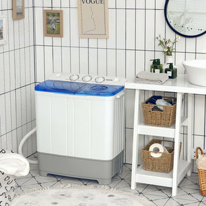 2-in-1 Portable 22lbs Capacity Washing Machine with Timer Control-Blue view 2