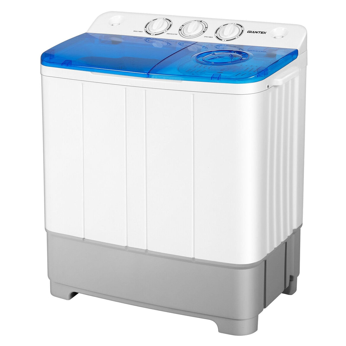 2-in-1 Portable 22lbs Capacity Washing Machine with Timer Control-Blue view 4
