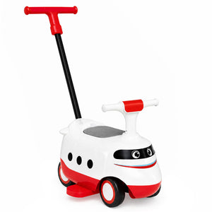 2-in-1 Ride On Push Car for Toddlers 1-3 Years Old Sliding Walker with Horn-Red