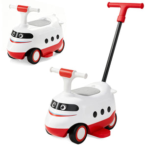 2-in-1 Ride On Push Car for Toddlers 1-3 Years Old Sliding Walker with Horn-Red view 3