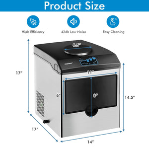 2-in-1 Stainless Steel Countertop Ice Maker with Water Dispenser view 5