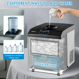 2-in-1 Stainless Steel Countertop Ice Maker with Water Dispenser view 8