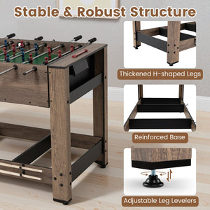 2-in-1 Swivel Foosball and Pool Combo Game Table -Natural view 7