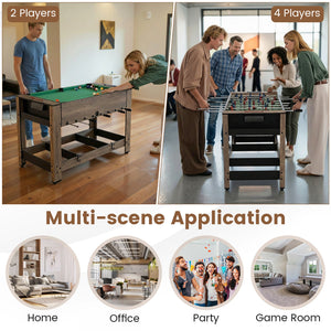 2-in-1 Swivel Foosball and Pool Combo Game Table -Natural view 8